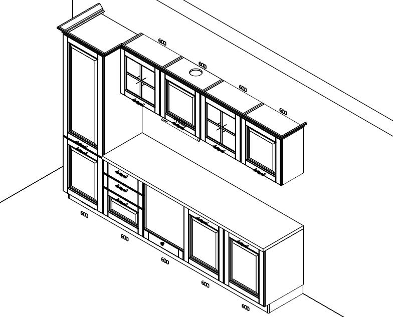 Эскиз для расчёта кухни Stosa Cucine Saturnia